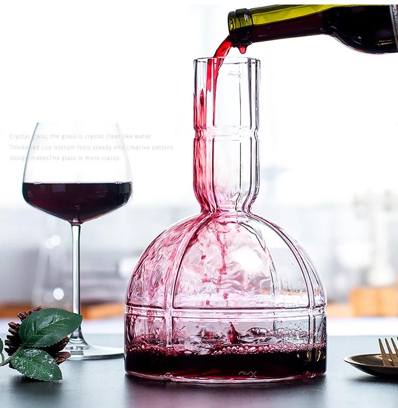 Wine Decanter,Red Wine Carafe,Wine Aerator,100% Hand Blown Lead-free Crystal  Glass with Cleaning Beads,Wine Decanters and Carafes,Wine Gift with Luxury  Packaging,Wine Accessories (1200ML) 