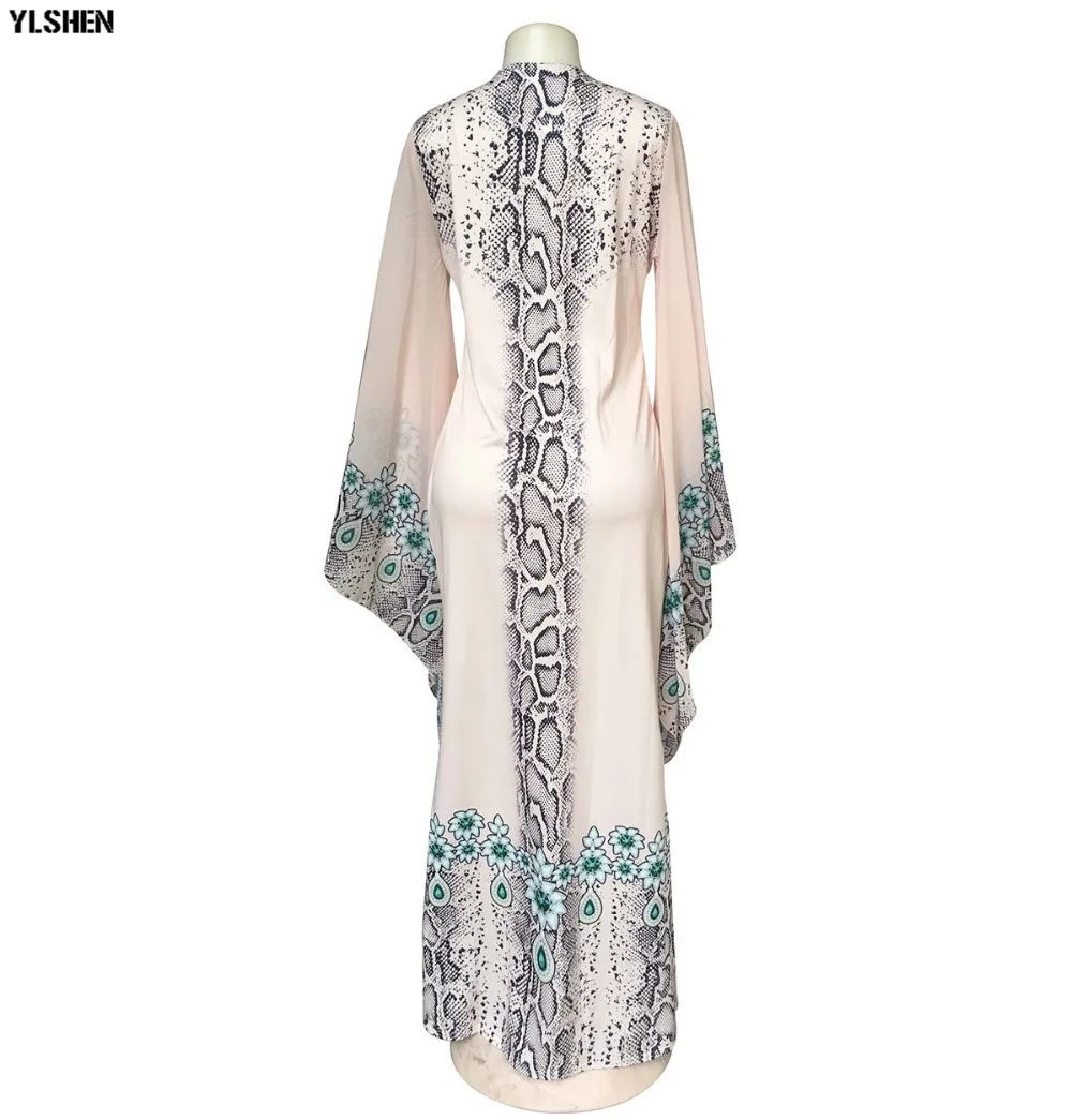 Length 150cm African Dresses for Women Dashiki Print African Clothes Bazin Sexy Slim Robe Boubou Africain Ankara Africa Dress 07