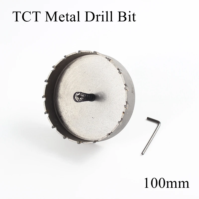 1 шт. 100 мм TCT кольцевая пила Резак сердечник HSS твердосплавное сверло для пластины из нержавеющей стали, железного металлического сплава, режущий сверлильный электроинструмент