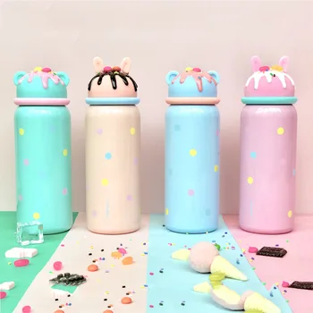 

380ml Creative Jelly Bean Rabbit 304 Stainless Steel Vacuum Flask Cartoon Cute Children's Water Cup Home Daily Straight Cup
