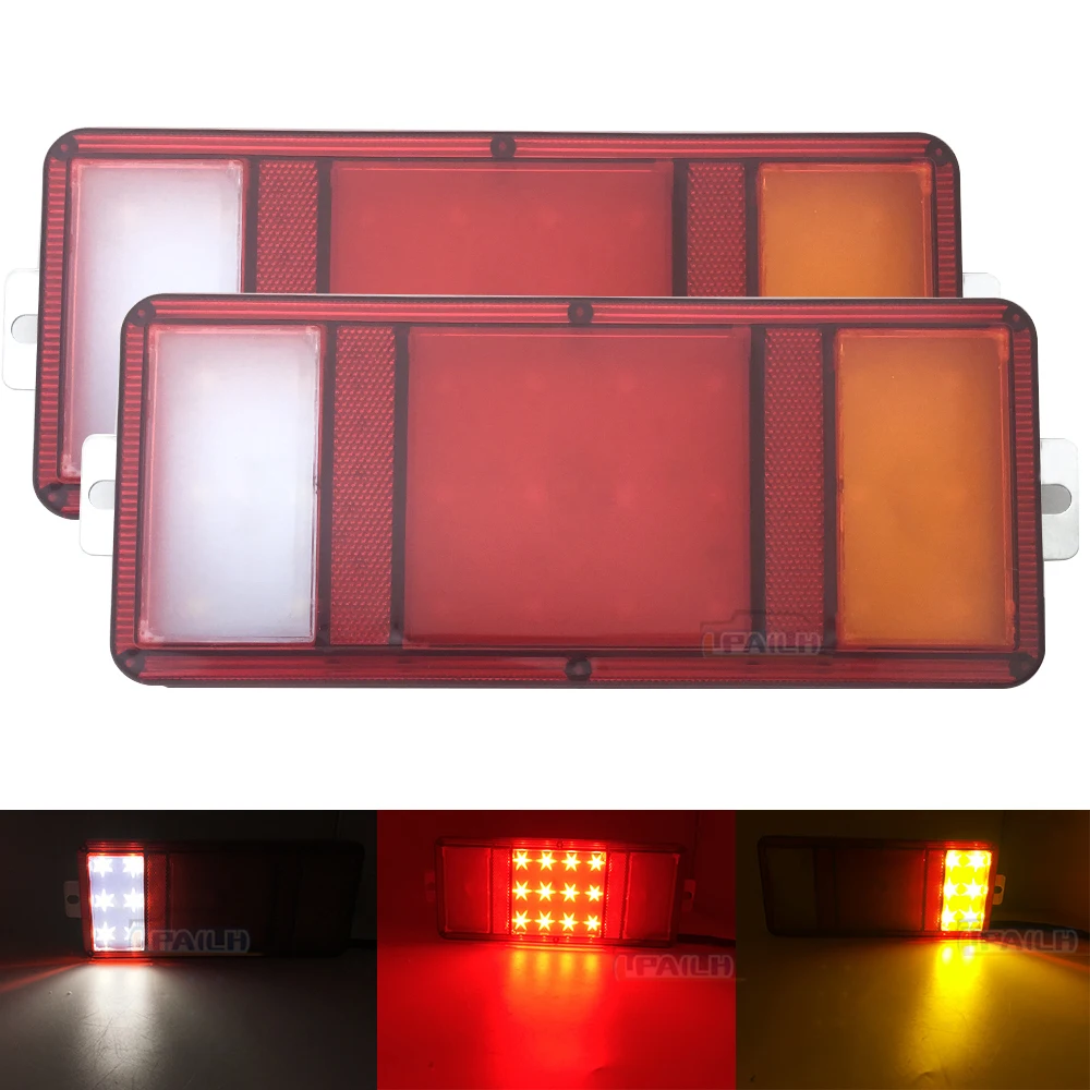 

2Pcs Waterproof 24V LED Tail Brake Light Tail Lights Rear Brake Lamp Stop Turn Indicator Truck Trailers Van Reverse Indicator