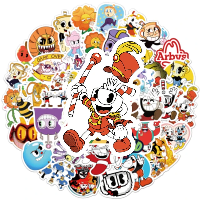 50PCS/Pack Hot Games Cuphead Stickers For Waterproof Laptop Notebook  Skateboard Computer Luggage Decal Cartoon Sticker _ - AliExpress Mobile