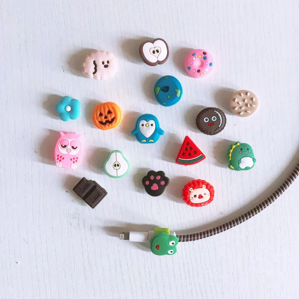 

Cute Cartoon USB Cable Protector For iphone 5 6 7 8 X Sleeve Cable Protection Cable Winder For Charging Cable Organizer