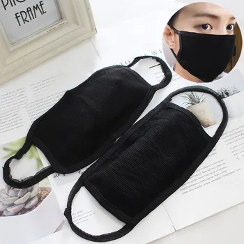 

30/50pcs Unisex Black Mouth Mask Washable Cotton Anti Dust Protective Reusable Double Layer