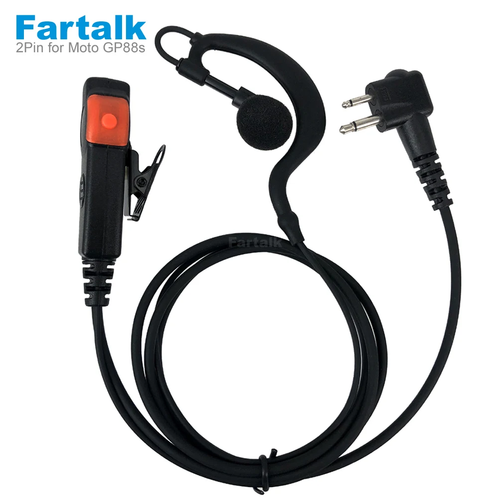 

Double PTT Earpiece Headset Mic for Motorola EP450 GP300 GP68 GP88 GP88S CP88 GP3188 CP040 CP140 CP150 CP200 Walkie Talkie Radio