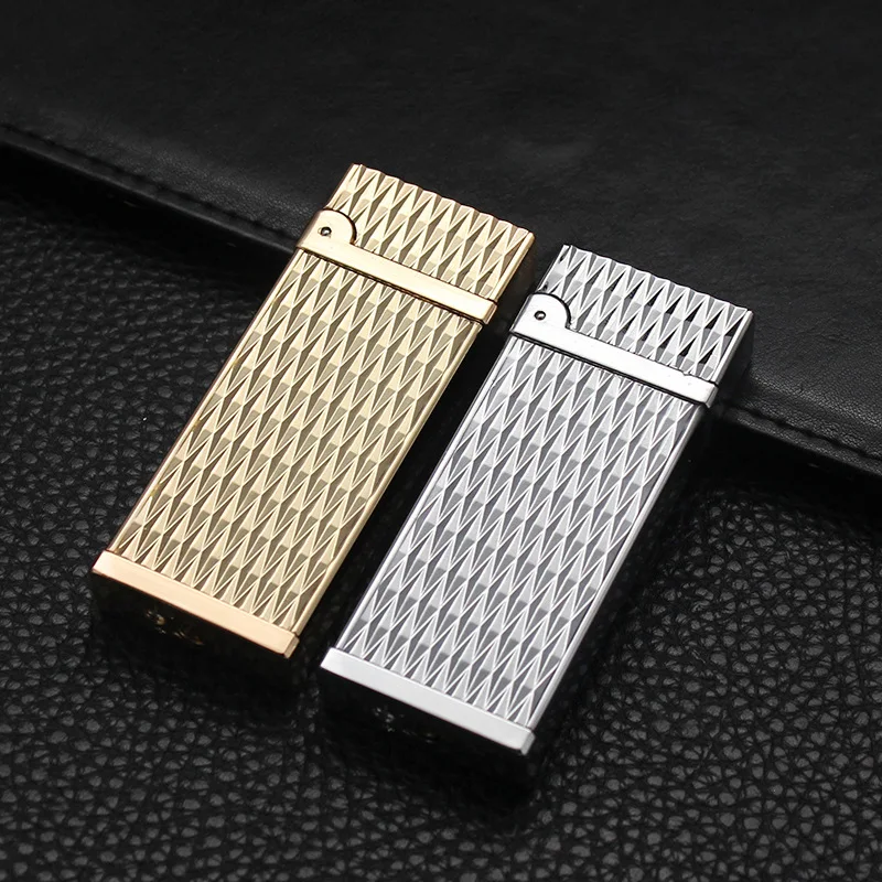 Windproof Grinding Wheel Cigarette Lighter Refillable Butane Gas Torch Jet Cigar Lighter Gadgets for Men