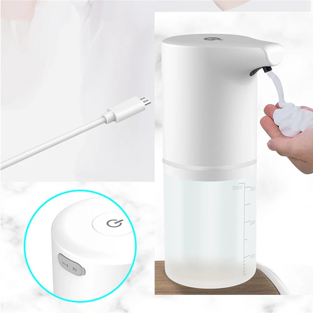 Soap Dispenser Soap Pump Soap Dispenser Head Wall Mounted Dispenser USB Charging Automatic Induction Foam Soap Dispenser