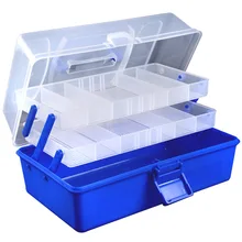29.4*18.7*15 Cm Portable 3-layer Multifunctional Portable Fishing Storage Box  Fishing Boat Storage Box Container Organizer