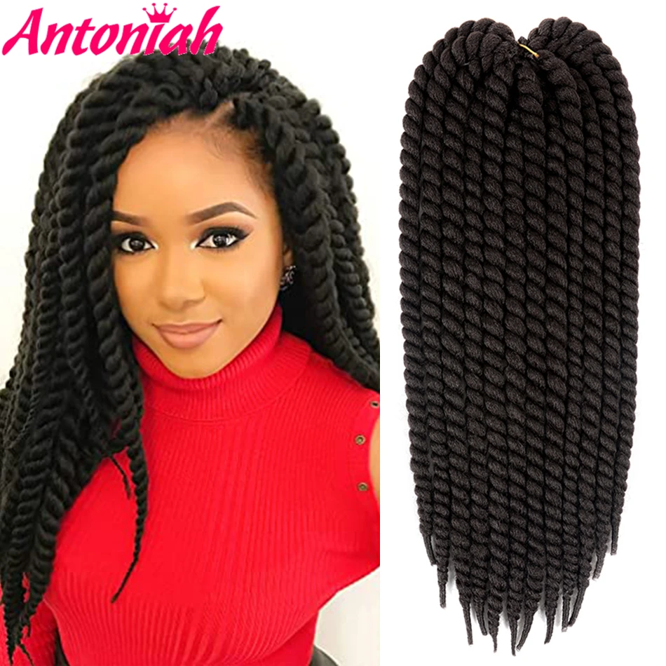 Antoniah Grosso Senegalês Twists Crochê Trança Penteados Para Preto Mulher  Extensão 22 Polegada 120g Resistente Ao Calor Trança De Cabelo - AliExpress