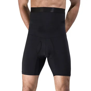 

Men Fitness Tummy Control Abdomen Wrap Underwear Black Slimming Shorts Belly Girdle Pants Body Shaper Boxer Briefs High Waist