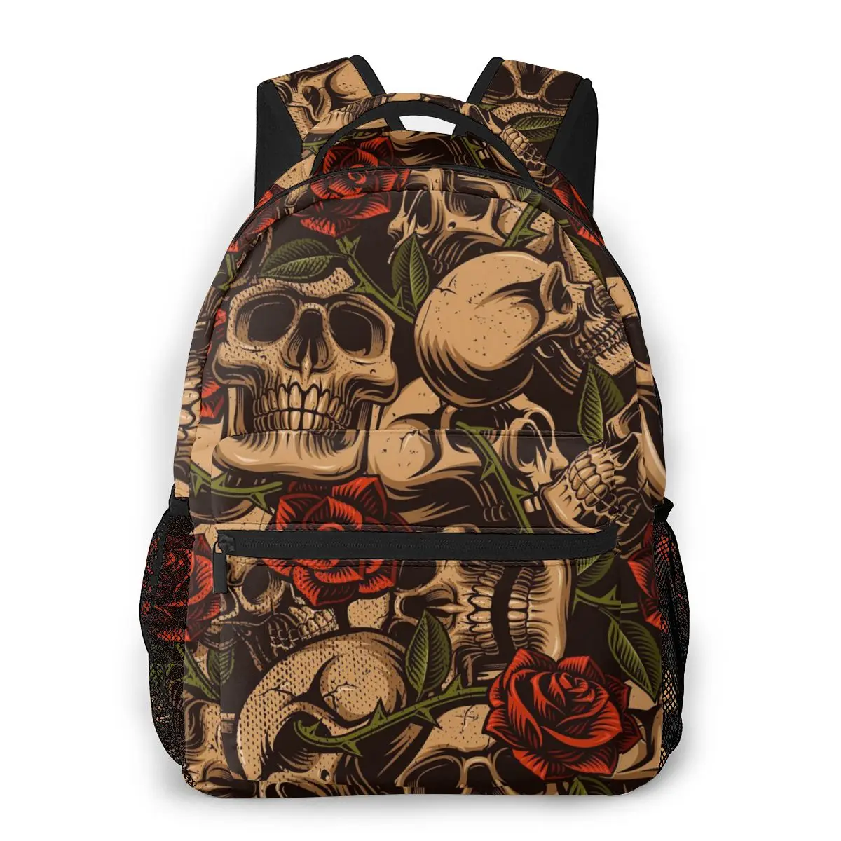

NOISYDESIGNS Gothic Skull Print School Backpack for Teenager Boys Girls Floral Daypack Children Kids Bagpack Student Book Bags