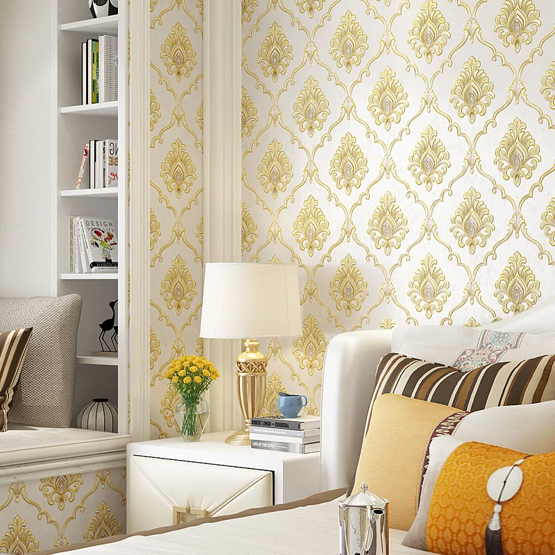 

Da Carta Parati European Floral Wall Papers Home Decor Damask Wall Paper Roll For Living Room Bedroom Walls Mural Contact Paper