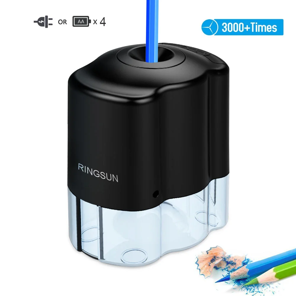 No Adapter Офисные принадлежности электрическая автоматическая точилка для карандашей школьная точилка канцелярские принадлежности для карандашей и цветных карандашей батарейка/Питание от USB - Цвет: No Adapter