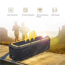 Solar Power Bluetooth Speaker Portable Wireless Bluetooth Speaker Dual Driver Speakers with Mic Superior Stereo Sound with Bass