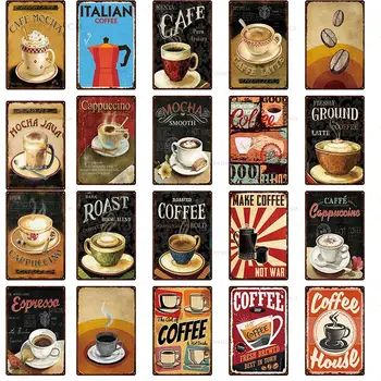 

Coffe Recipe Metal Sign Plaque Metal Vintage Pub Bar Decor Tin Sign Plate Poster Home Decor Art Painting Brewed Wall Sticker