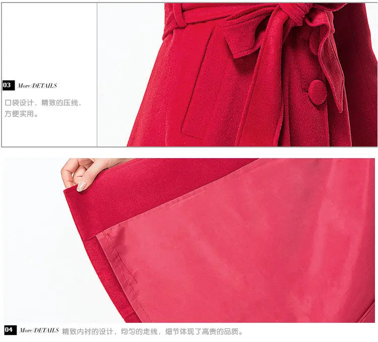 Fashion Autumn Winter Mandarin Collar Women Trench Coats Ladies Slim Fit Long Sleeve Belted Outwear With Pockets Manteau Femme