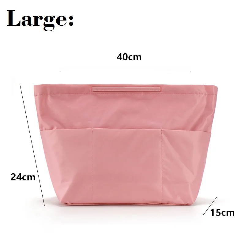 Розовая сумка-Органайзер, женская сумка-вкладыш, сумочка-кошелек, большая дамская сумочка для косметики, органайзер, женская сумочка - Цвет: Large