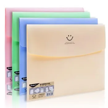 

4PCS/LOT NNRTS smile snap button paper bag office study folder waterproof information bag file package