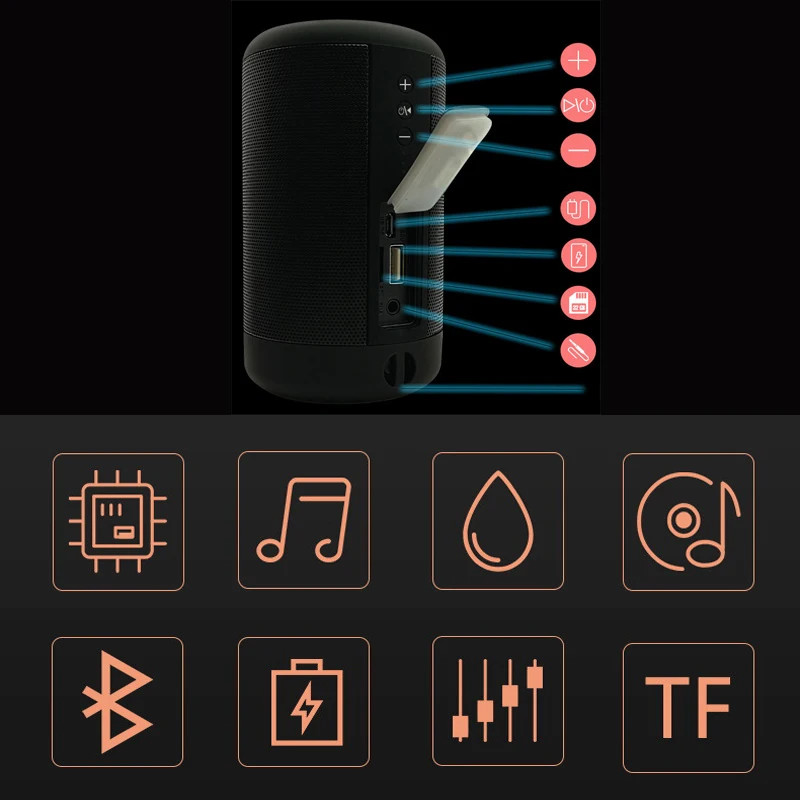 CLAITE bluetooth динамик звук небольшой стальной водонепроницаемый мини открытый портативный беспроводной карты металлический Саундбар аудио динамик