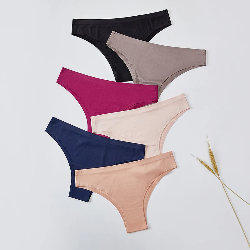 6PCS Women Seamless Panties Ice Silk Ultra Thin soft Low Rise