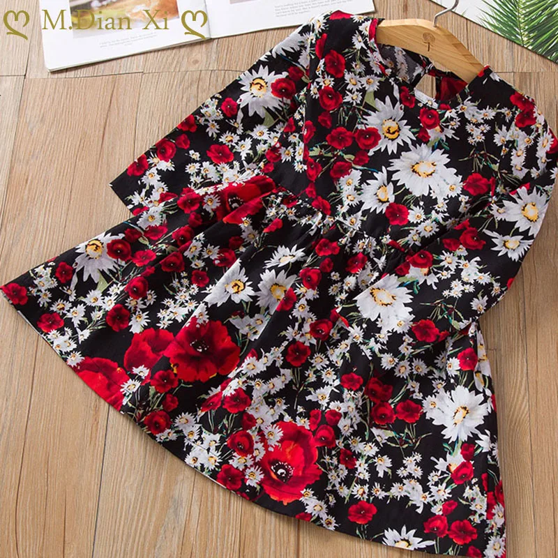 Summer Girl Dress Kids Children Girls Long Sleeve Plaid Soft Cotton Princess Dresses Baby Clothes | Детская одежда и обувь