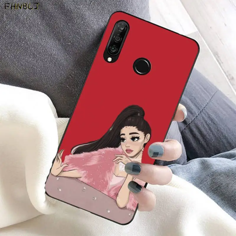 FHNBLJ Ариана Гранде ТПУ Черный чехол для телефона корпус Huawei Honor 8x9 10 20 V 30 pro lite 7A 9lite