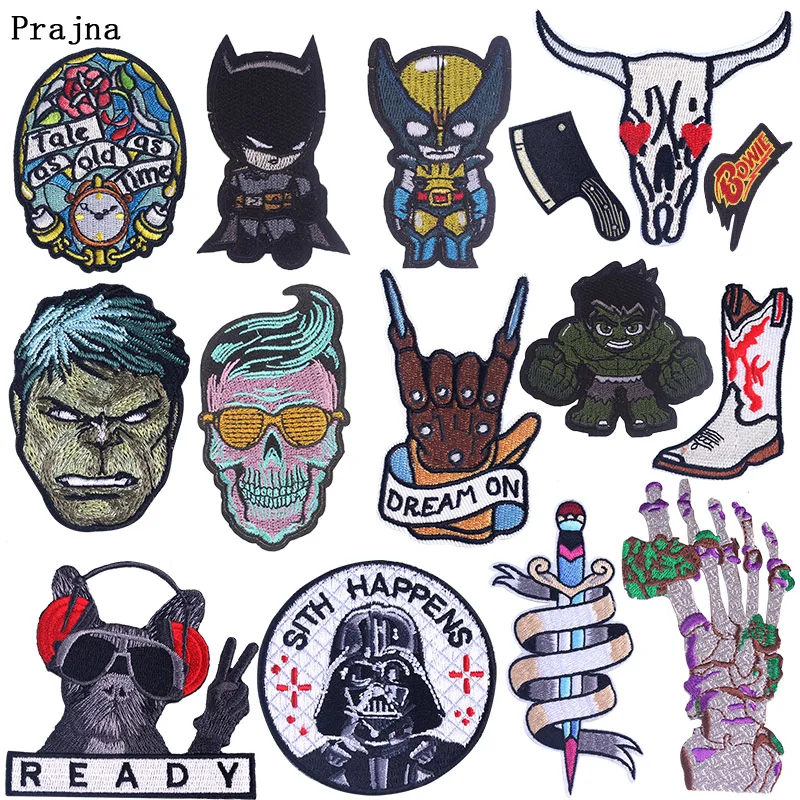 

Prajna Punk Stripes Patch DIY Rock Badge Patches For Clothing Ironing Embroidered Stickers On Cloth Applique Decor Hippie Band F
