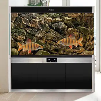 

1Roll HD Fish Tank Poster Aquarium Background Sticker 3D Ocean Landscape Fish Tank Backdrop Self-adhesive Aquarium Decorations