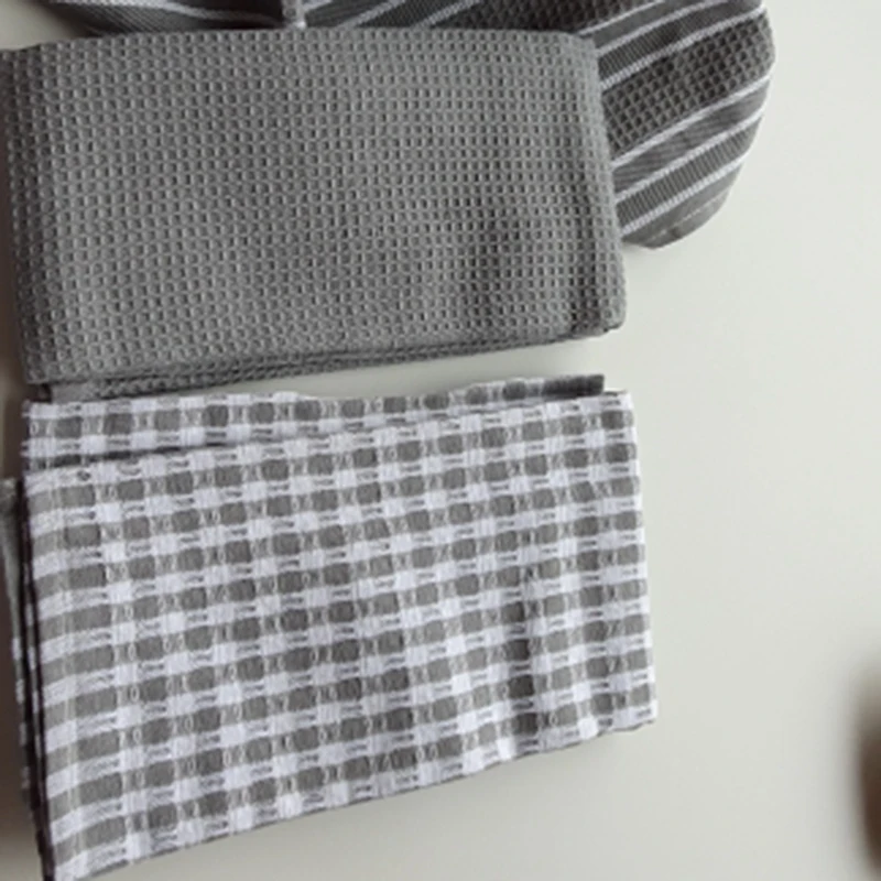 6Pcs Cotton Table Napkins Cloth Tea Towel Absorbent Dish Cloth Scouring Pad Kitchen Towels Cleaning