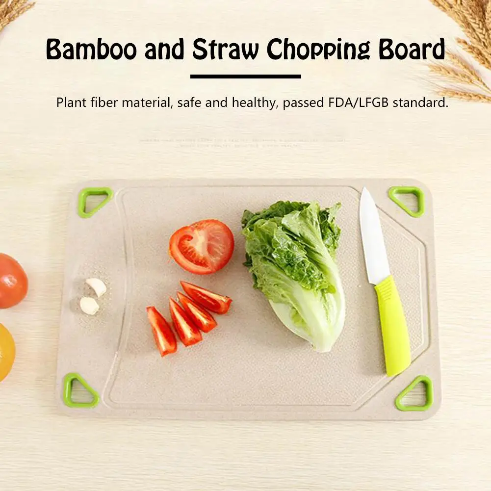 Double-sided Rice Shell Cutting Board Mildew Kitchen Chopping Board Food Supplement Drain Sink Bamboo Straw Chopping Board