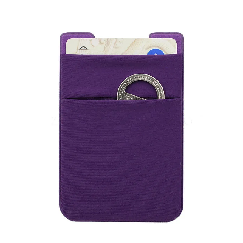 ETya 1 шт. клейкая наклейка задняя крышка кредитный держатель для карт сумка чехол для сотового телефона Женский Мужской идентификатор автобуса карта портмоне для ключей - Цвет: Purple