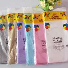 5" x 108"(137x274 см) сверхпрочная Высококачественная пластиковая скатерть(многоразовая) многоцветная Водонепроницаемая скатерть маслостойкая Скатерть