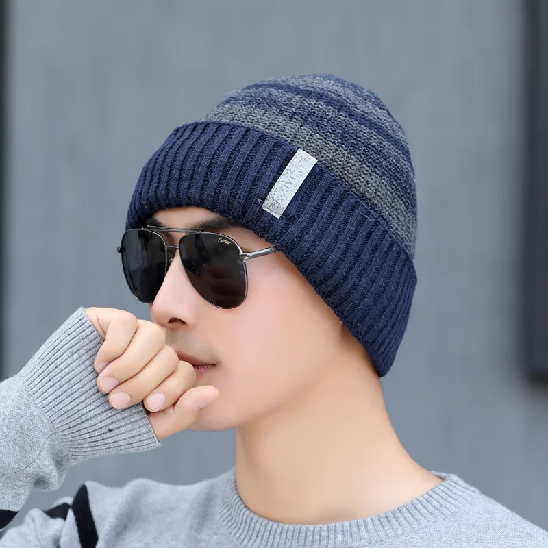 BINGYUANHAOXUAN, Осенние вязаные зимние шапки Skullies, мужские шапочки, мягкие вязаные шапочки, мужская шапка Gorras, вязаная шапка s