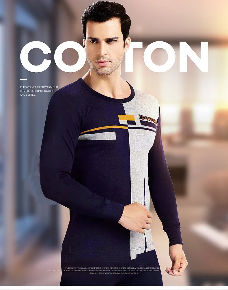 Fashion Men's Thermal Underwear Sets Of Thermal Underwear Cotton