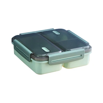 

GEEKHOM Separate Grid Lunch Box Food Container Bento Box Eco-Friendly Leakproof Lunchbox With Spoon Chopsticks