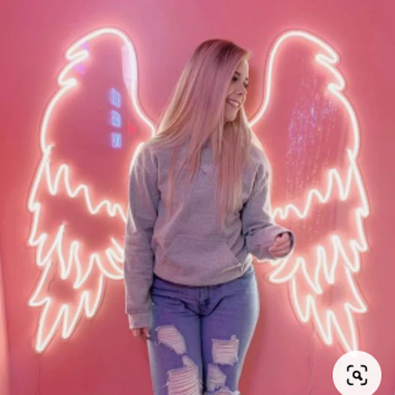 Неоновая вывеска Аngel Wings &amp Halo неоновая для вечевечерние яркий светодиодный