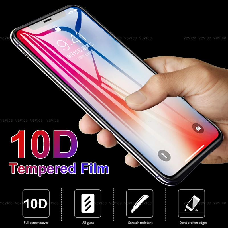 10D Защита экрана для iPhone 11pro max 7 8 6 6s Plus 11 X XS XR ультратонкая прозрачная пленка 2019