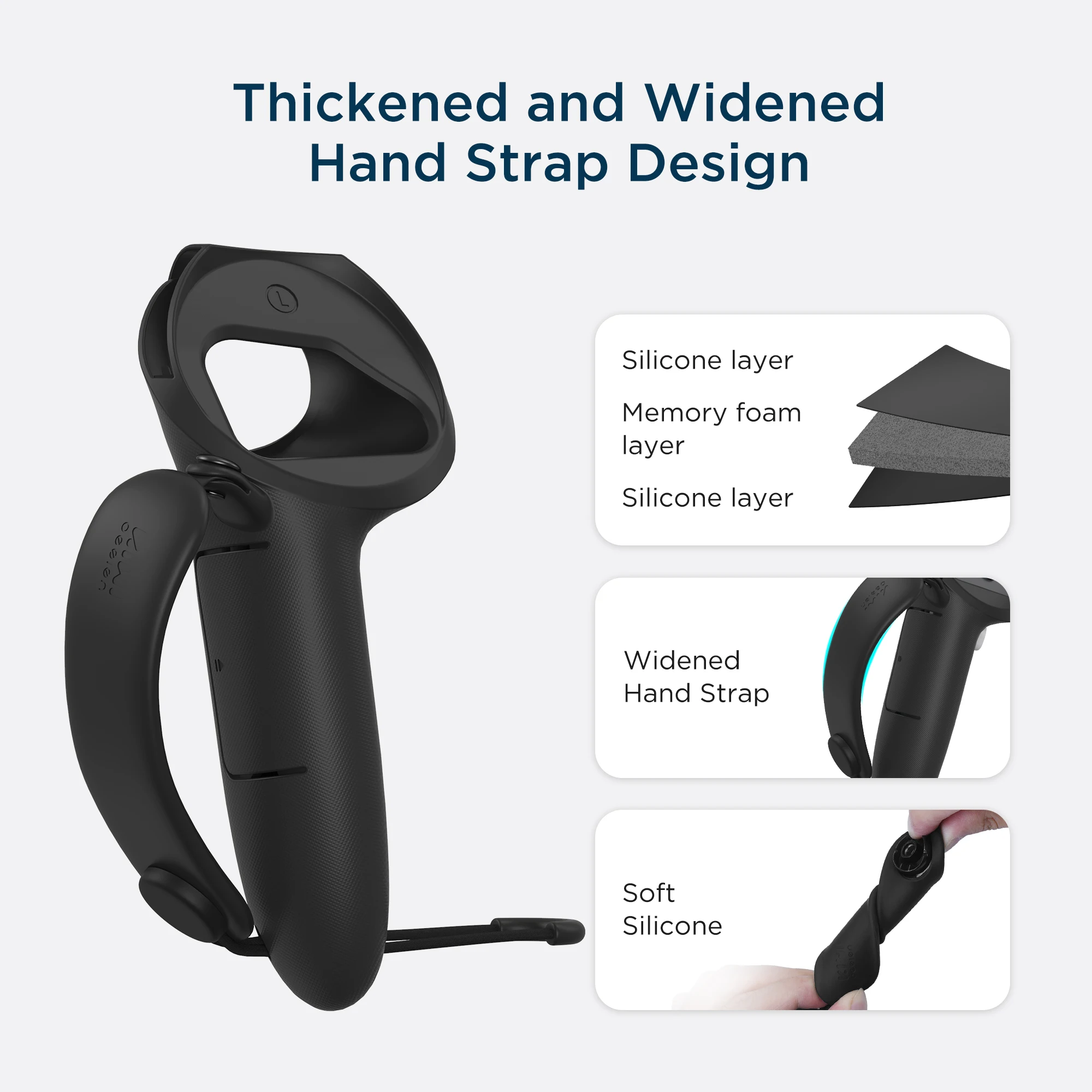 Acessórios para Oculus Alça de Mão Bateria e Protetor de Abertura Kiwi Design Versão Superior Controlador Apertos Quest 2 Cor Diferente - Image 5
