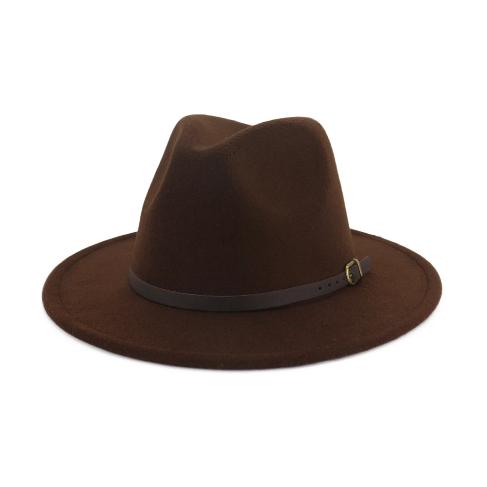 Для мужчин Для женщин шерстяная шляпа Fedora с поясом поп женская шляпа Панама джазовая, шляпа Размеры окружности головы 56-58 см