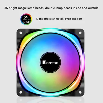 

Jonsbo FR-701 ARGB PC Case Fan 120mm 9 Blade Addressable RGB LED PWM Cooling Fan for PC Case Installing Accessories