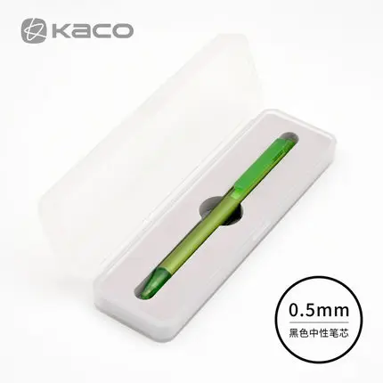 Xiaomi KACO, серия трубок, цветная гелевая ручка с чернилами, металлическая ручка, 0,5 мм, выдвижная, черная, гладкая, для письма, канцелярские принадлежности, для школы, офиса - Цвет: 1Green with box