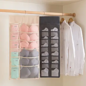 

Cloth Wardrobe Shaped Underwear Protection Storage Bag Hanging Double-sided Underpants Socks Organize Up Independent Storage Box