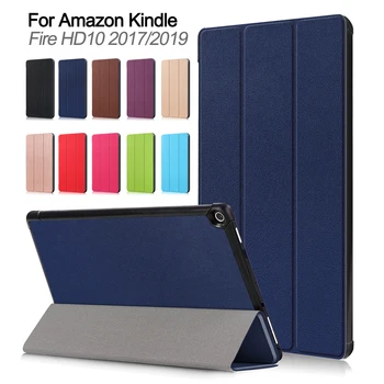 

New Kindle HD10 10" Case for Amazon Kindle Fire HD 10 2017/2019 Slim Leather Stand Auto Wake/sleep Cover Tablet Cases Shockproof