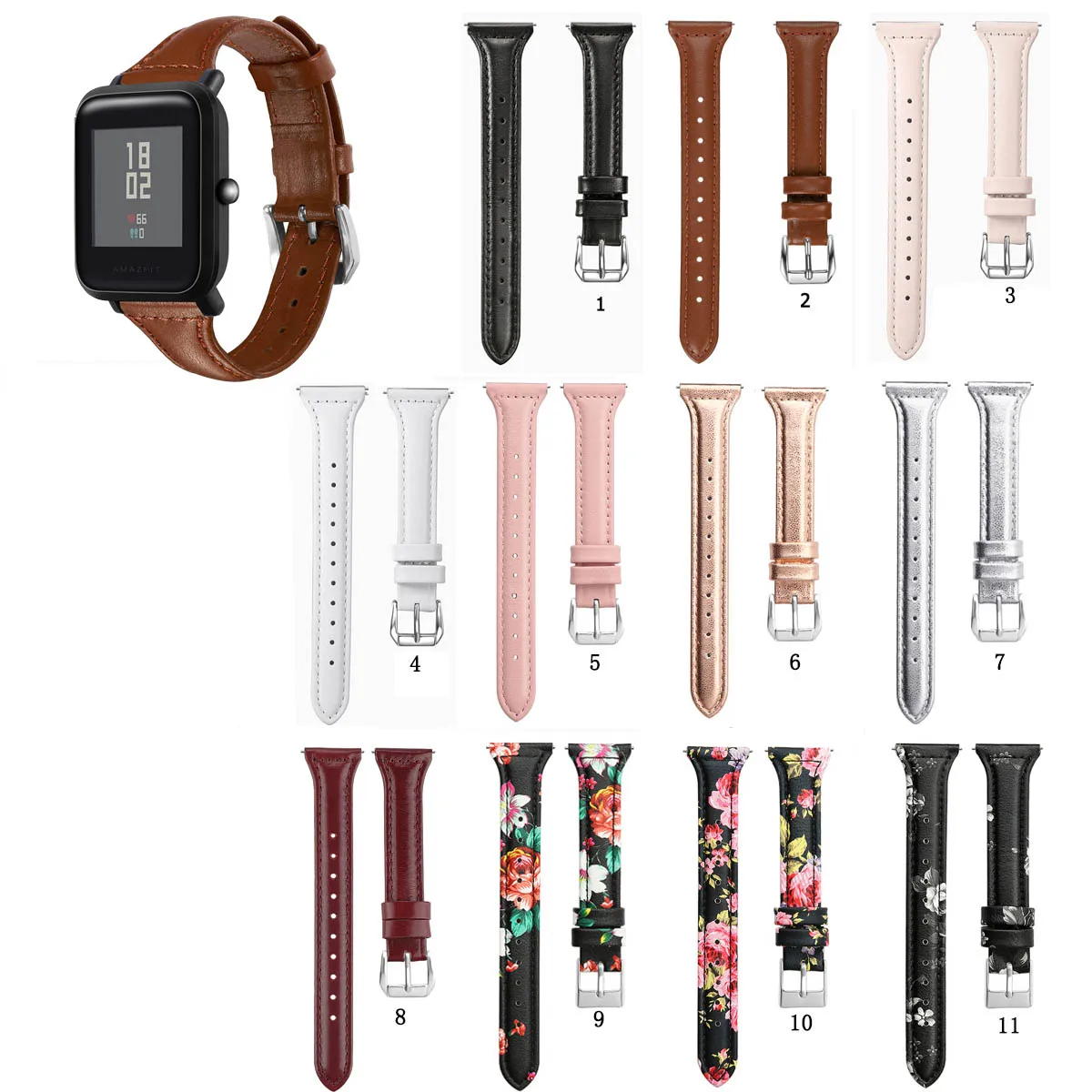 

Ремешок из натуральной кожи для Huami Amazfit Bip Lite S U, Huami GTS 2 GTR 42 мм Neo, 20 мм, 22 мм