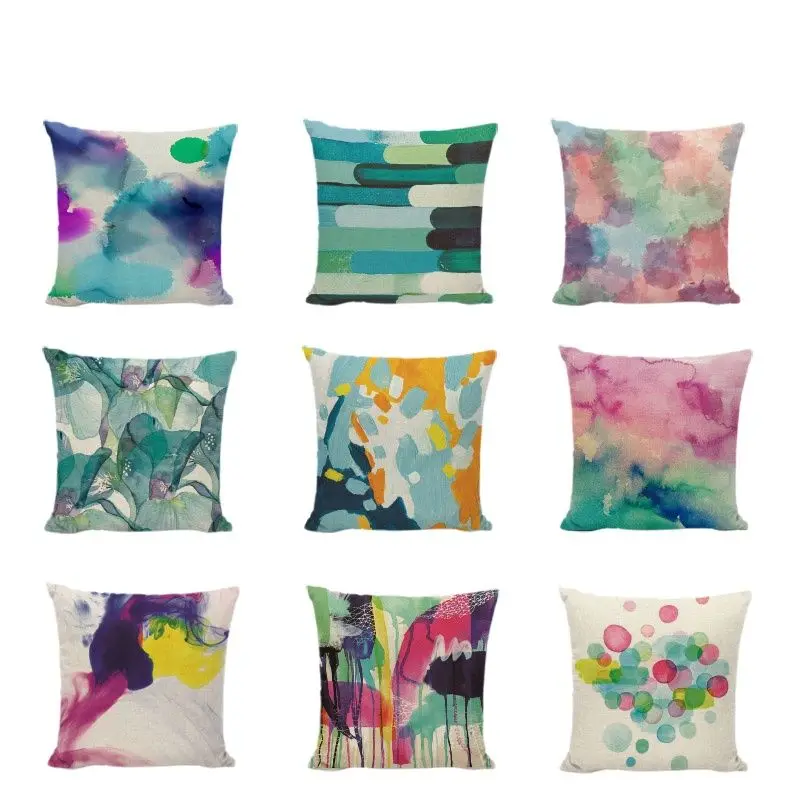 Gorgeous Watercolors Painting Sculpture Mysterious Floral Pattern Fantastic Flowers Luxuriant Cushion Cover Bed Throw Pillowcase | Дом и сад
