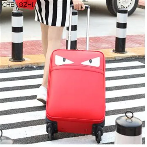 only luggage CHENGZHI 1" 20" 24 дюймов Монстр личность Сумки на колёсиках набор Spinner большой емкости из искусственной кожи тележка Дорожный чемодан на колесиках - Цвет: only luggage