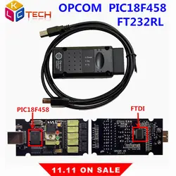 A + + + качество OP-COM CANBUS V1.99 PIC18F458 чип FT232RL FTDI чип OPCOM диагностический сканер OP COM