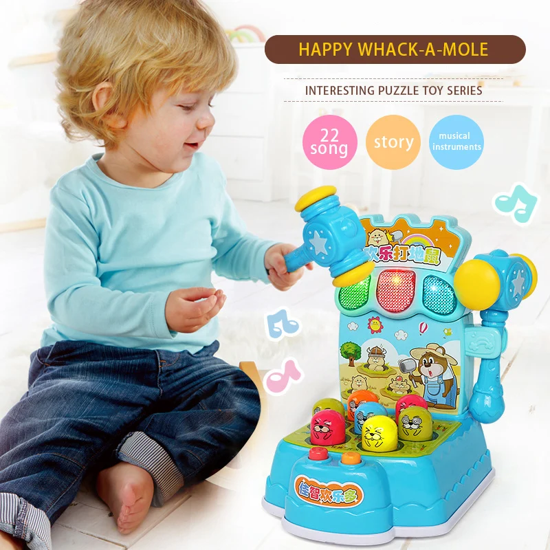 Happy Whack-A-Mole Music Plastic Kids Baby Toys Play Knock Hit Hamster Insect Game Educational Musical Instruments For Children | Игрушки и
