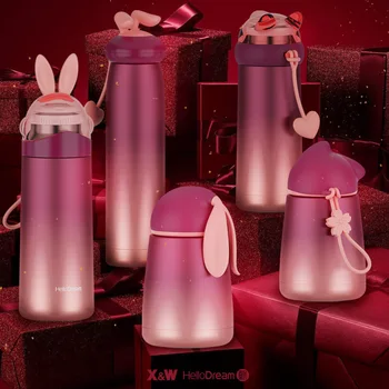

Creative Gradual Change Series 304 Stainless Steel Vacuum Cup Originality Rabbit Ears Portable Coffee Thermos Water Bottle