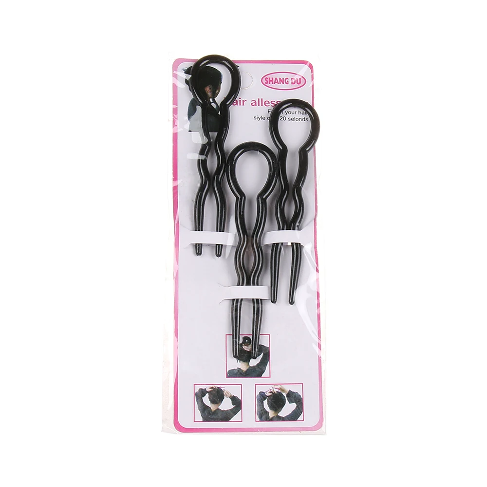 Hair Clips Hair Accessories U Shape Hair Clips Grips Convenient Simple Plastic Forks Styling Tool Hairpins Magic Bending Hairwear Decoration